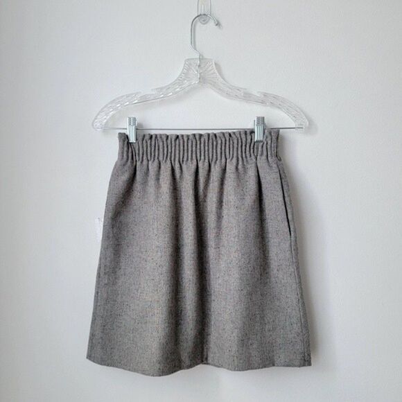 𝅺J. CREW Paperbag Wool Blend Mini Skirt Gray - Picture 4 of 10